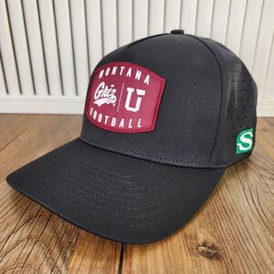 UPTOP Montana Griz Football Stockman Bank Snapback Hat Black Performance Cap